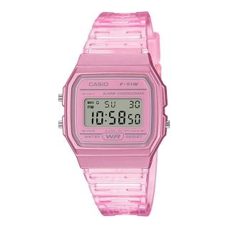 【CASIO 卡西歐】果凍材質系列 電子錶 小巧簡約錶面 樹脂錶帶 防水 LED照明(F-91WS-4)