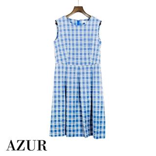 【AZUR】日系野餐風細格紋洋裝
