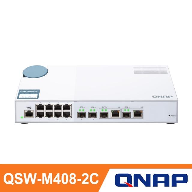 【QNAP 威聯通】QSW-M408-2C 12埠 L2 Web 10GbE交換器(管理型)