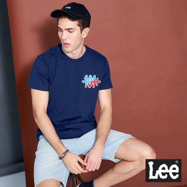【Lee 官方旗艦】男裝 短袖T恤 / 紅藍繡標 海軍藍 標準版型 / 101+ 系列(LL20015166T)