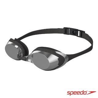 【SPEEDO】成人運動泳鏡 鏡面 Cyclone 3(黑/銀)