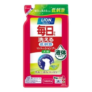 【LION 獅王】低刺激每日洗清潔潤絲二合一 犬用 補充包 400ml*2入組（LI00181）
