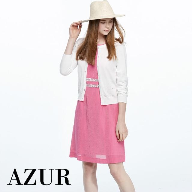 【AZUR】時髦摩登印花拼接洋裝