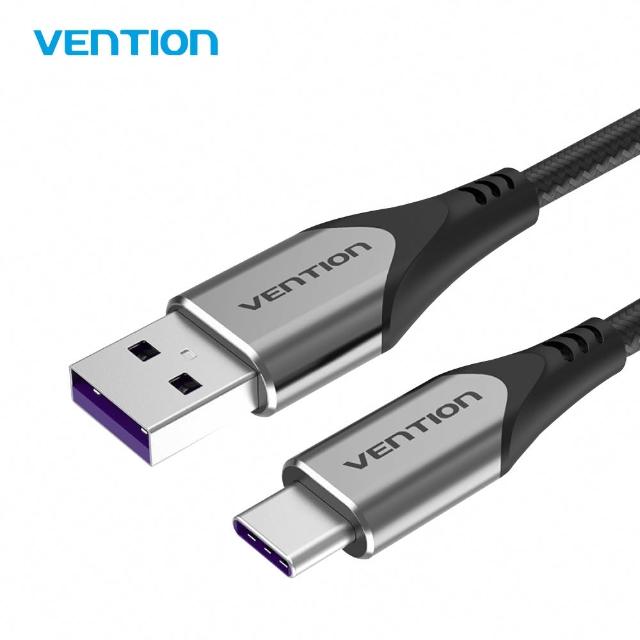【VENTION 威迅】USB2.0公/Type-C公 1M 極速 充電傳輸線 5A(COF系列)