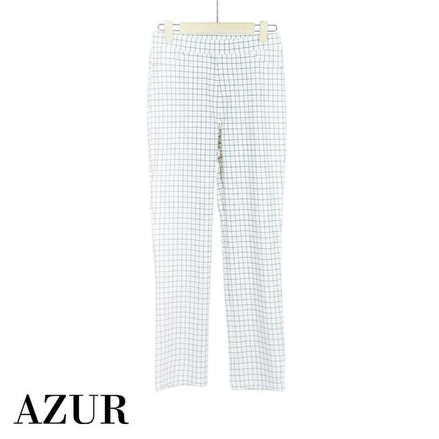 【AZUR】黑白摩登細格紋西裝褲