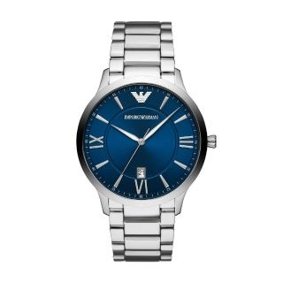 【EMPORIO ARMANI】經典紳士藍面腕錶43mm(AR11227)