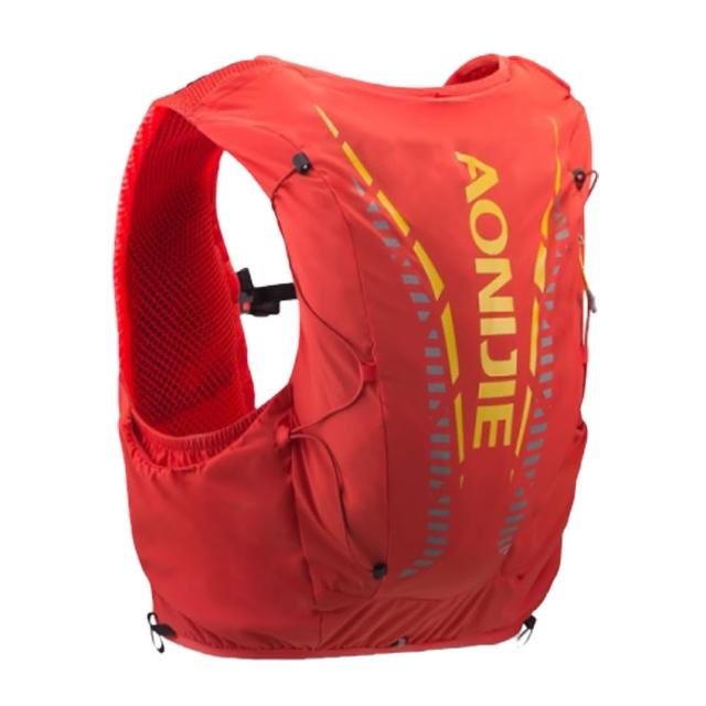 【AONIJIE】單車運動跑步越野貼身背包 12L 水袋需另購 橘紅色
