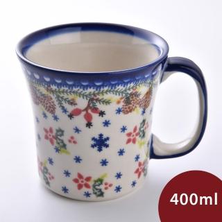【波蘭陶】Vena 寬口馬克杯 水杯 茶杯 咖啡杯 400ml 波蘭手工製(初春遊樂園系列)