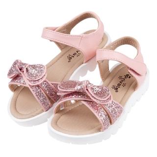 【布布童鞋】閃亮粉紅蝴蝶結輕便兒童涼鞋(Q0E057G)