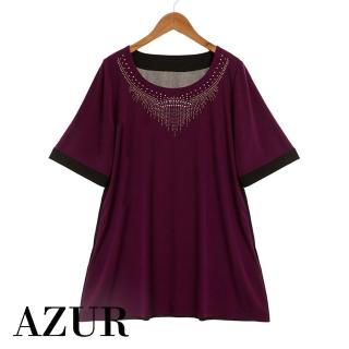 【AZUR】古典奢華細鑽上衣-2色