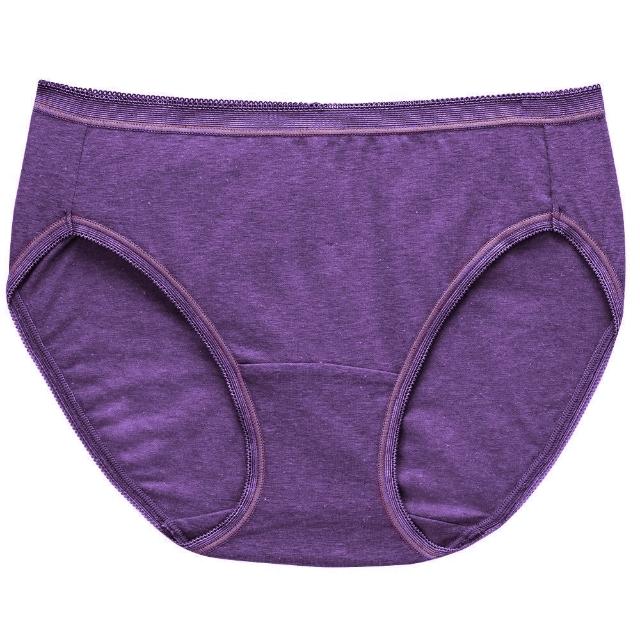 【Wacoal 華歌爾】竹炭纖維M-LL中腰高裾三角褲NS5126(紫)