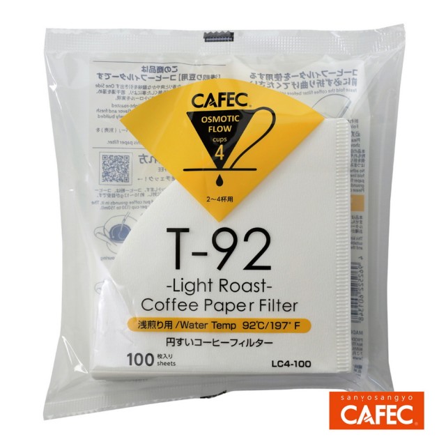 【日本三洋產業CAFEC】總代理  CAFEC 淺焙專用錐形濾紙2-4人份(LC4-100W)