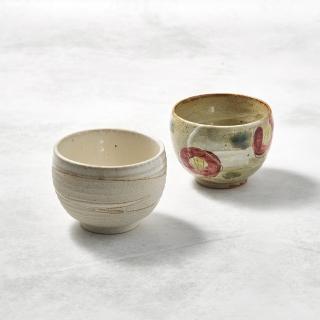 【有種創意食器】日本美濃燒 - 手感和風茶杯 - 山茶對杯組(2件式)