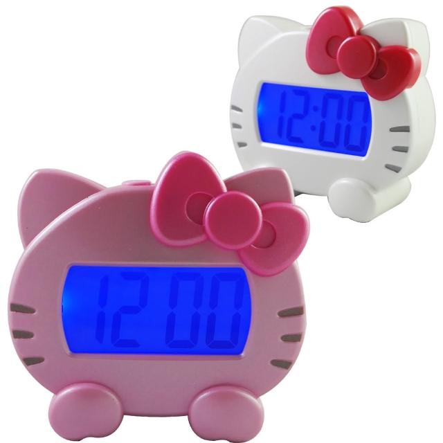 【SANRIO 三麗鷗】HELLO KITTY可愛貓頭電子語音報時鬧鐘(JM-F501KT)