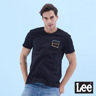 【Lee 官方旗艦】男裝 短袖T恤 / 漸層方框 沉穩黑 標準版型(LL200130K11)