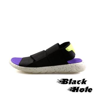 【Black Hole】厚底涼鞋/韓版潮流時尚全彈力鬆緊木乃伊太空厚底涼鞋(紫)