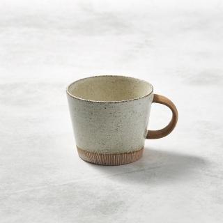 【有種創意食器】日本美濃燒 - 細刻紋馬克杯 - 乳白