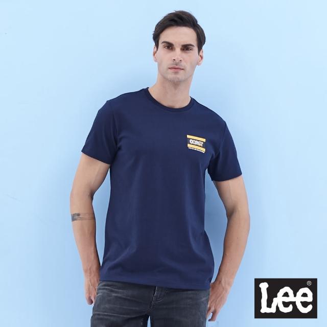 【Lee 官方旗艦】男裝 短袖T恤 / 海洋風 COAST印花 海軍藍 標準版型(LL20014666T)