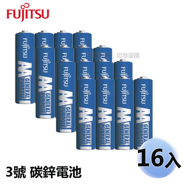 【FUJITSU 富士通】3號碳鋅電池 R6 F-GP(16顆入)