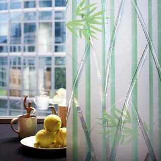 【MEIWA】日本製 明和抗UV窗貼 壁貼-竹林深處92*100CM(隔熱 省電 隱密 美化)