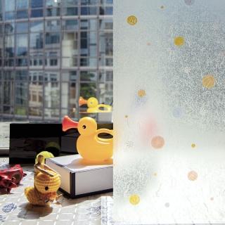 【MEIWA】日本製 明和阻隔UV窗貼-柑仔糖92*100CM(隔熱 省電 隱密 美化)