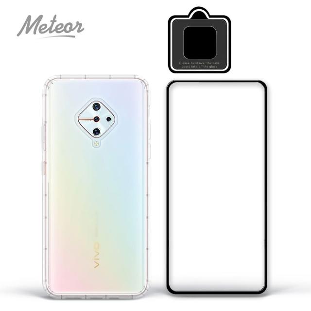 【Meteor】vivo V17 手機保護超值3件組(透明空壓殼+鋼化膜+鏡頭貼)