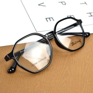 【men life】配眼鏡 不規則亮面細黑膠框(眼鏡)