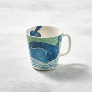 【有種創意食器】日本美濃燒 - 海之島系列馬克杯-悠悠藍鯨