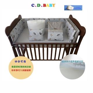 【C.D.BABY】嬰兒寢具四季被組飛機灰 L(嬰兒寢具 嬰兒棉被 嬰兒床護圍 嬰兒床床罩 嬰兒枕)