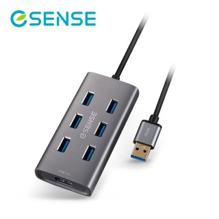 【ESENSE 逸盛】ESENSE 737PA 7合1 USB3.0HUB集線器(可擴充5V/2A供電)