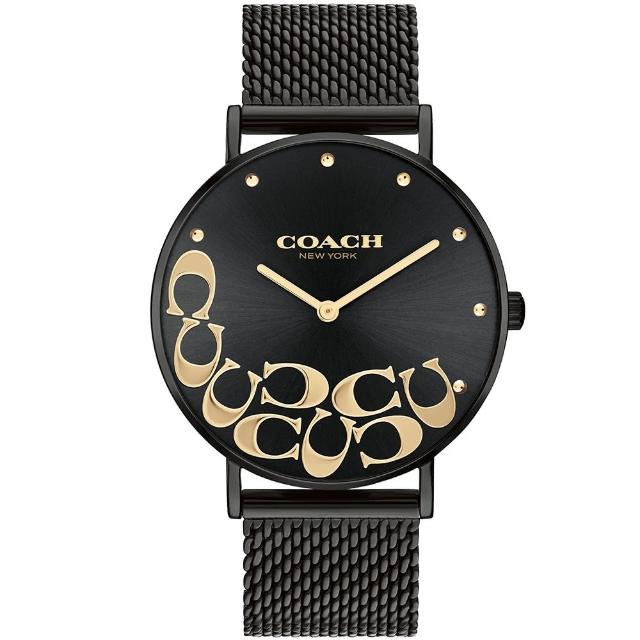 【COACH】官方授權經銷商 經典C字LOGO設計面盤米蘭帶手錶-36mm/黑 畢業 禮物(14503826)