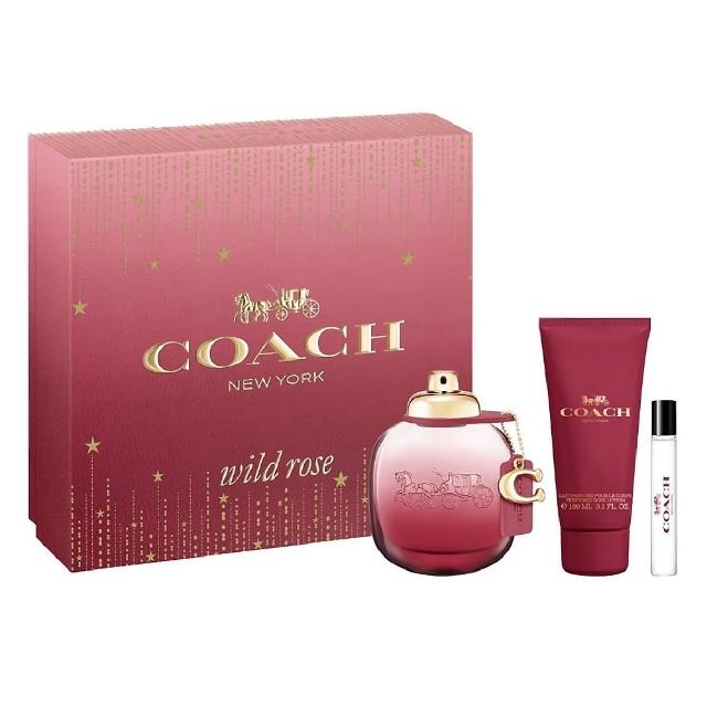 【COACH】Coach Wild Rose 曠野玫瑰女性淡香精禮盒(專櫃公司貨 90ml + 7.5ml+100ml)