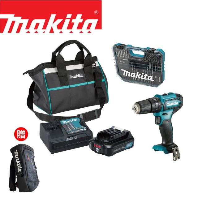 MAKITA 牧田】12V鋰電震動電鑽-附工具組75PCS-單電2.0AH(HP333DSAX6