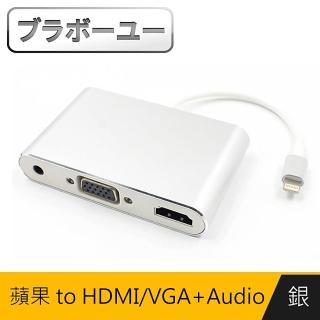 【百寶屋】iPhone to HDMI VGA+Audio 影音電視線(銀)