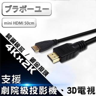 【百寶屋】Mini HDMI to HDMI 1.4版 影音傳輸線 50CM