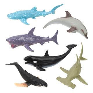 【888ezgo】6入仿真海洋動物模型（小隻）（硬材質）（安全塑料）