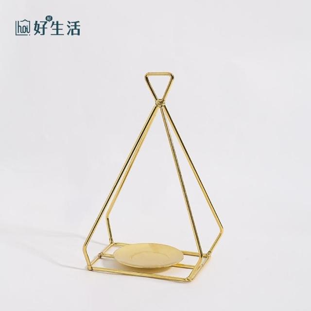 【hoi! 好好生活】北歐ins風三角立體金屬裝飾燭台-小長方形