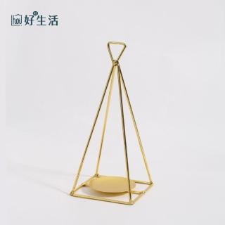 【hoi! 好好生活】北歐ins風三角立體金屬裝飾燭台-小正方形