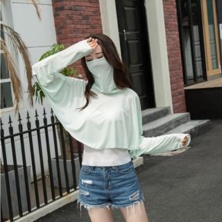【89 zone】日系純色透氣薄款防紫外線 防曬衣 罩衫 圍巾 披肩(湖綠)