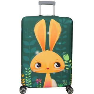 新款拉鍊式行李箱防塵保護套 行李箱套(長耳兔25-28吋)
