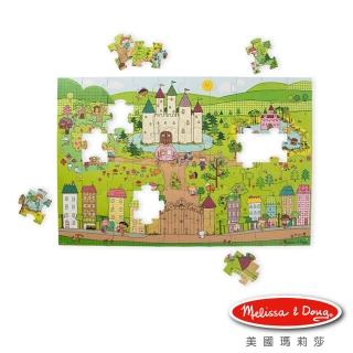 【Melissa & Doug 瑪莉莎】Natural Play 大型地板拼圖 - 城堡(60片)