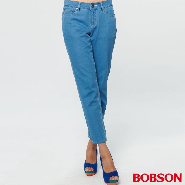 【BOBSON】女款低腰輕量貼合直筒褲(8191-58)