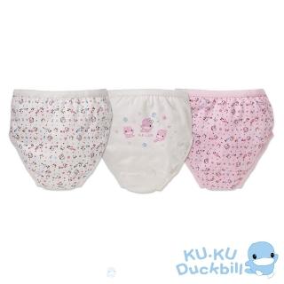 【ku.ku. 酷咕鴨】星星花女童三角內褲(3入組)