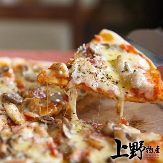 【上野物產】6吋巴黎經典培根起士 pizza佐蘑菇30片(120g土10%/片)