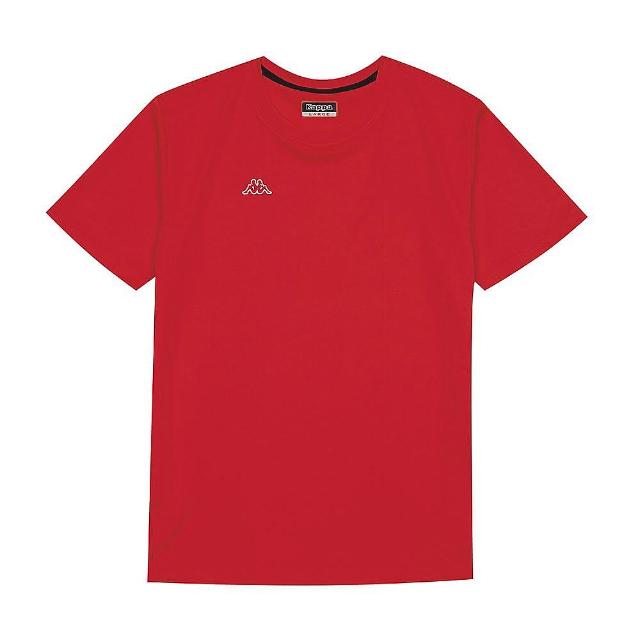 【KAPPA】義大利 時尚男吸溼排汗圓領衫(紅 31199KWD18)