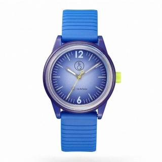 【Q&Q SmileSolar】太陽能手錶-春夏拚色款-濱海藍/35mm(星辰 太陽能 光動能手錶)