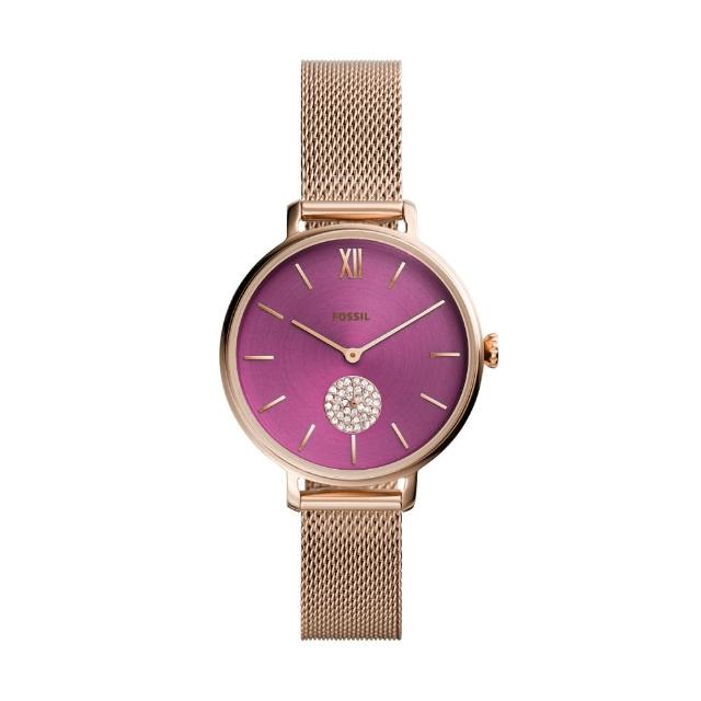 【FOSSIL】優雅紫色小秒針米蘭帶腕錶(ES4843)