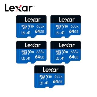 五入組【Lexar 雷克沙】633x microSDXC UHS-I A1 U3 64G記憶卡