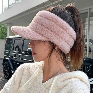 【Acorn 橡果】新款加厚毛絨空頂帽棒球帽鴨舌帽護耳遮陽帽1764(粉色)