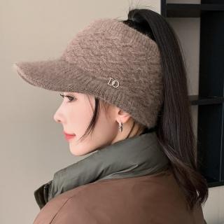 【Acorn 橡果】新款針織毛線空頂帽棒球帽鴨舌帽護耳遮陽帽1765(卡其)